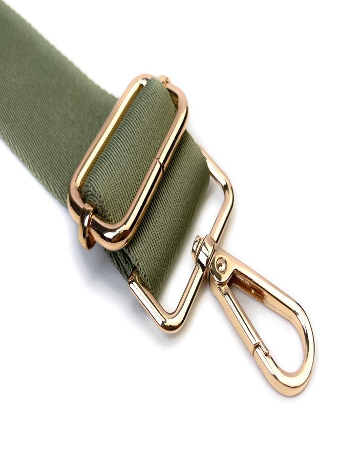 VersaKits Sage Green Purse Straps Replacement Crossbody 1-1/2 Inch Wide Light Gold Buckles Solid Color Adjustable Guitar Strap for Handbags Crossbody Bags Totes Durable and Stylish Bag Accessory - Image 2